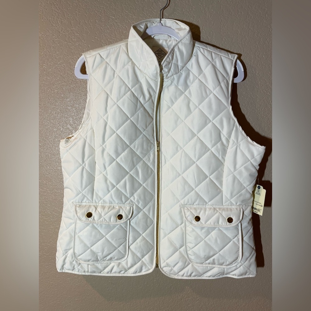 St. John's Bay NWT Ivory Quilted Vest